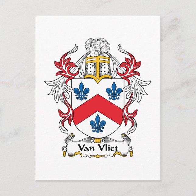 Van Vliet Family Crest Postcard (Front)