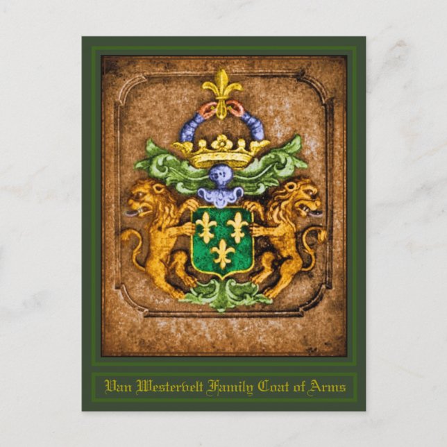 Van Westervelt Family Coat of Arms Postcard (Front)