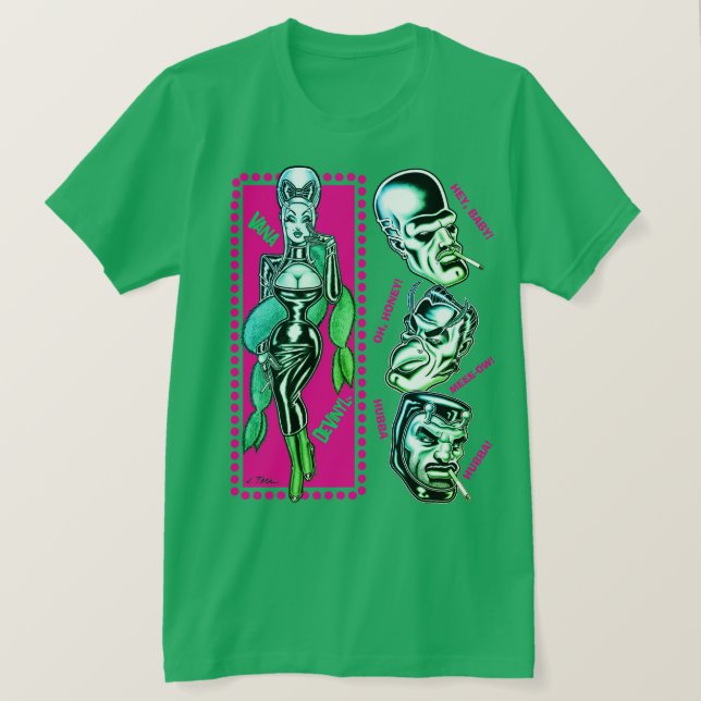 Vana DeVinyl™/Catcalls/Green T-Shirt (Design Front)