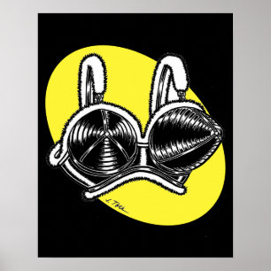 Vana DeVinyl™/Fun-Fur Trimmed, Bullet Bra Poster