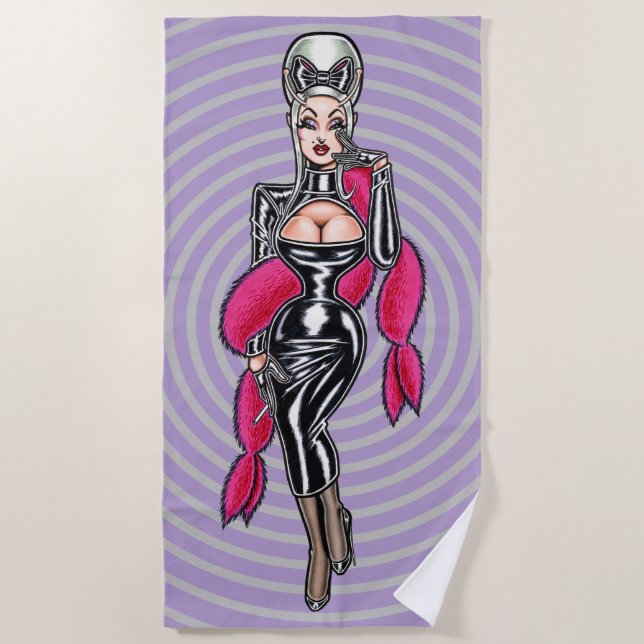 Vana DeVinyl™/Glamour Goddess Beach Towel (Front)