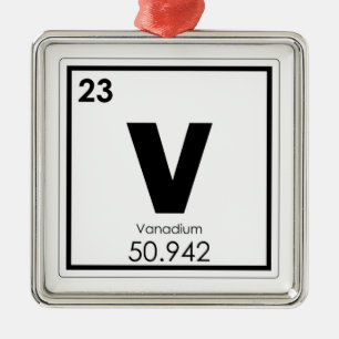 Vanadium chemical element symbol chemistry formula metal tree decoration