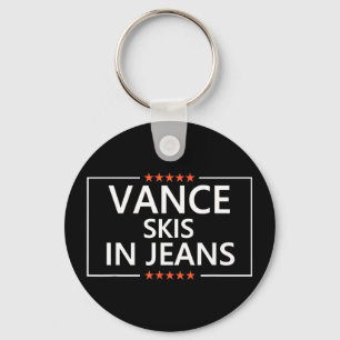 Vance skis in jeans funny skiing anti jd vance key ring