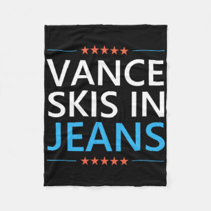 Vance Skis In Jeans Funny Skiing Jd Vance Ski Quot Fleece Blanket