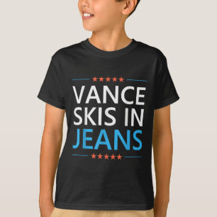 Vance Skis In Jeans Funny Skiing Jd Vance Ski Quot T-Shirt