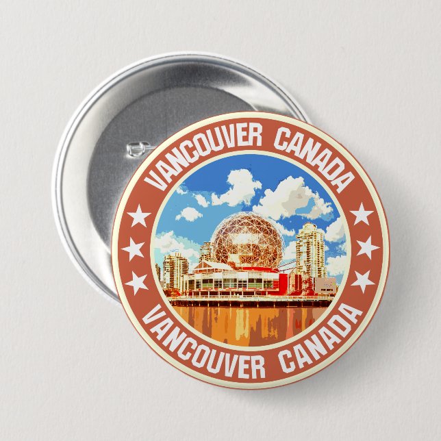 Vancouver                                          7.5 cm round badge (Front & Back)