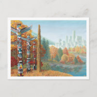Vancouver Art Postcard Vancouver Totem Pole Painti
