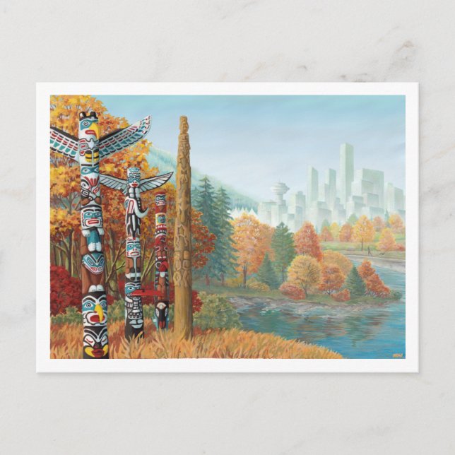 Vancouver Art Postcard Vancouver Totem Pole Painti (Front)