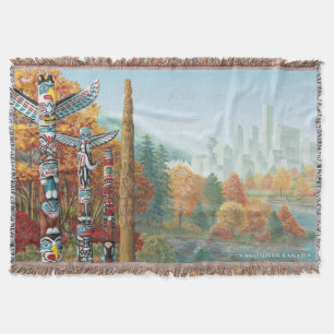 Vancouver Art Throw Blanket Vancouver Totem Blanke
