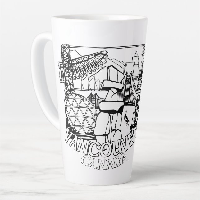 Vancouver BC Canada Coffee Cups Mugs & Glasses (Left Angle)
