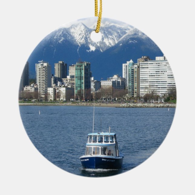Vancouver BC Ceramic Tree Decoration (Front)