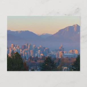 Vancouver BC Downtown Cityscape at Sunset Panorama Postcard