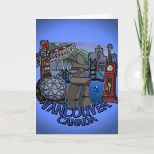 Vancouver BC Souvenir Art Card Landmark Art Card