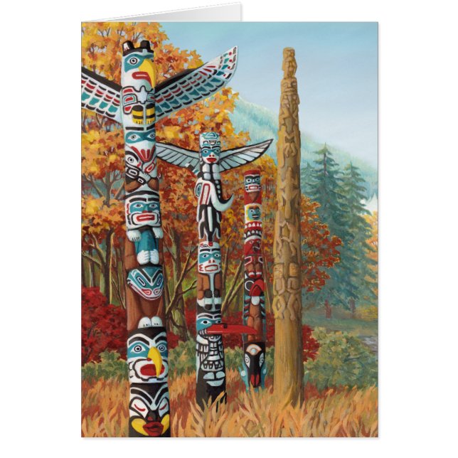 Vancouver BC Souvenir Cards Totem Pole Art Cards (Front)