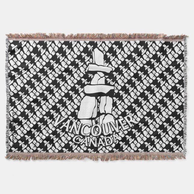 Vancouver Blanket Vancouver Inukshuk Souvenir Gift (Front)