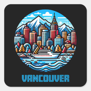 Vancouver British Columbia Canada Square Sticker