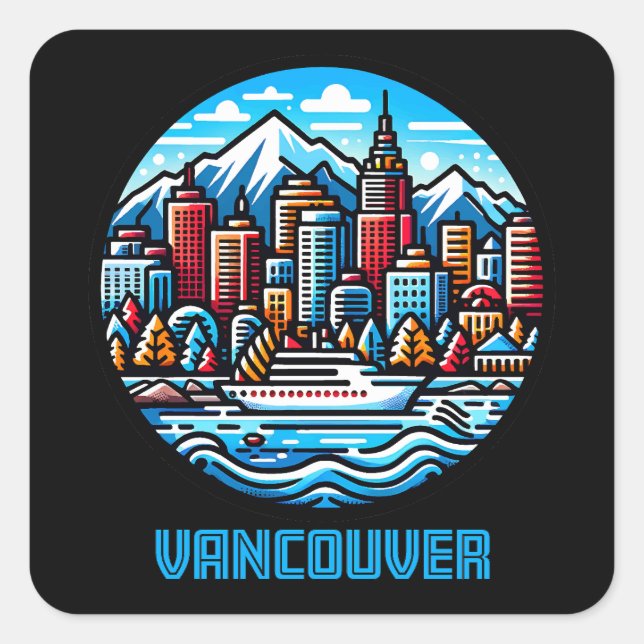 Vancouver British Columbia Canada Square Sticker (Front)