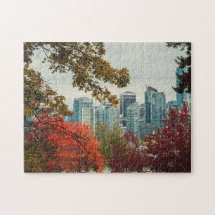 Vancouver British Columbia City Skyline Autumn Jigsaw Puzzle
