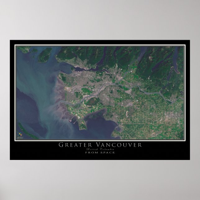 Vancouver British Columbia Satellite Poster (Front)