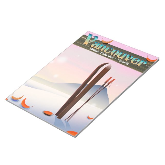 Vancouver British Columbia ski poster Notepad (Angled)