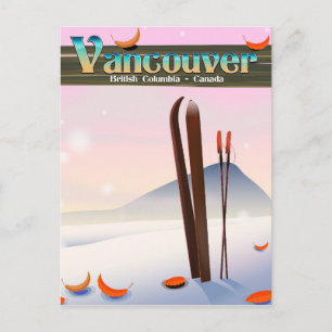 Vancouver British Columbia ski poster Postcard