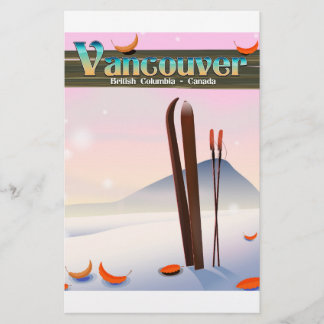 Vancouver British Columbia ski poster Stationery