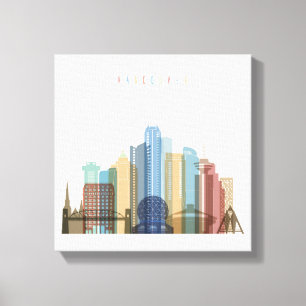 Vancouver, Canada City Skyline Canvas Print