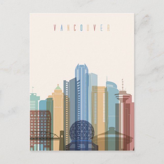 Vancouver, Canada | City Skyline Postcard (Front)