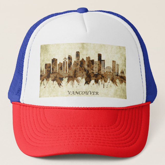 Vancouver Canada Cityscape Trucker Hat (Front)