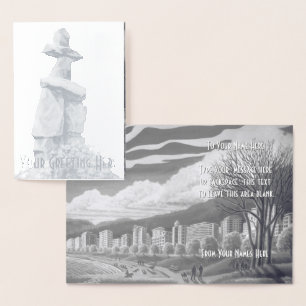 Vancouver Canada Greeting Cards Custom Silver