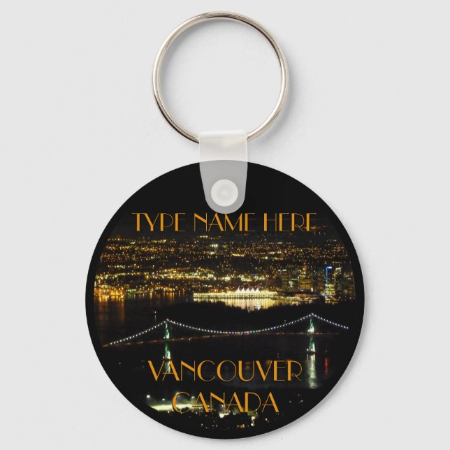 Vancouver Canada Key Chain Personalised Souvenirs (Front)