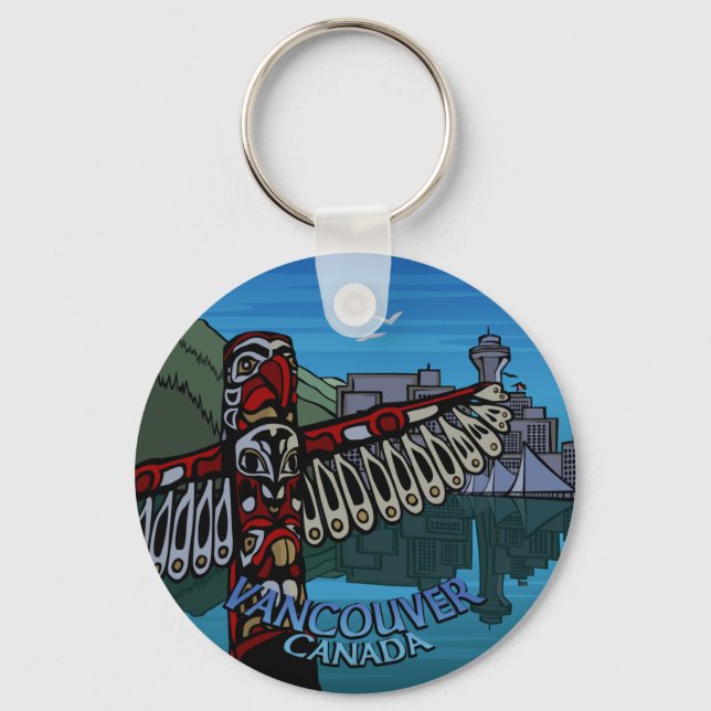 Vancouver Canada Key Chain Totem Pole Souvenirs (Front)
