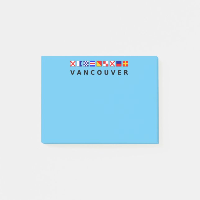 Vancouver Canada Nautical Sailing Flags Color Post-it Notes (Front)