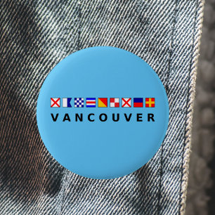 Vancouver Canada Nautical Sailing Flags Colour 6 Cm Round Badge
