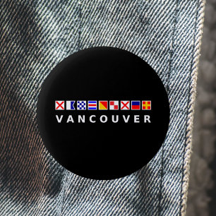 Vancouver Canada Nautical Sailing Flags Dark Colou 6 Cm Round Badge