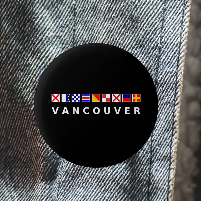 Vancouver Canada Nautical Sailing Flags Dark Colou 6 Cm Round Badge (Creator Uploaded)
