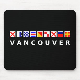Vancouver Canada Nautical Sailing Flags Dark Colou Mouse Mat