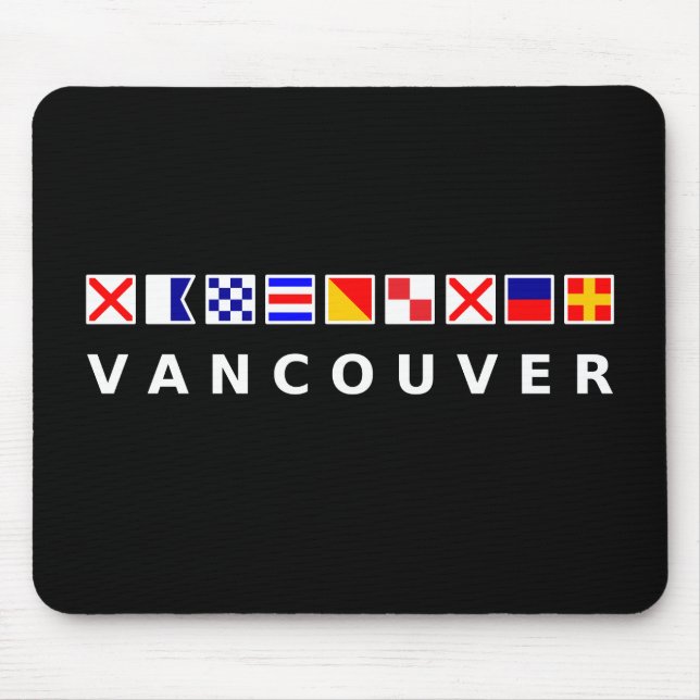 Vancouver Canada Nautical Sailing Flags Dark Colou Mouse Mat (Front)