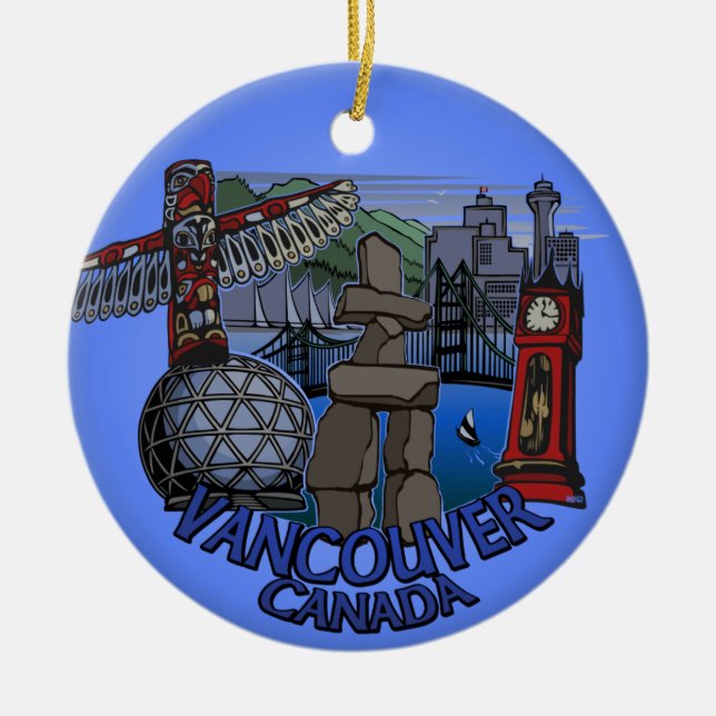Vancouver Canada Ornament Personalised Souvenirs (Front)