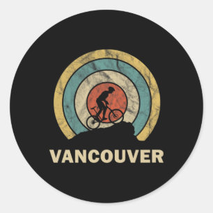 Vancouver Canada Retro Cycling Mtb Classic Round Sticker