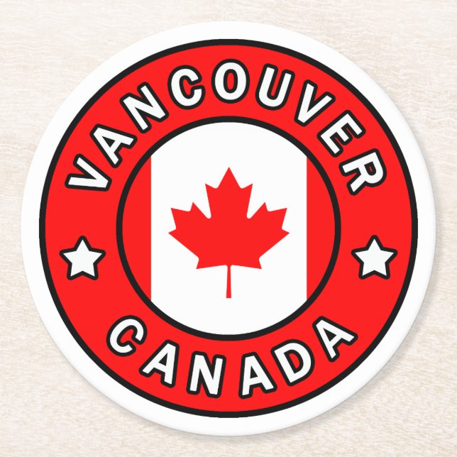 Vancouver Canada Round Paper Coaster (Front)