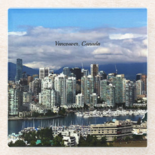 Vancouver, Canada scenic cityscape Glass Coaster