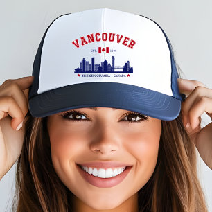Vancouver Canada Skyline Classic Canadian City Trucker Hat