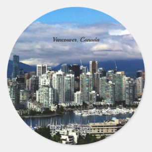 Vancouver, Canada skyline  Classic Round Sticker