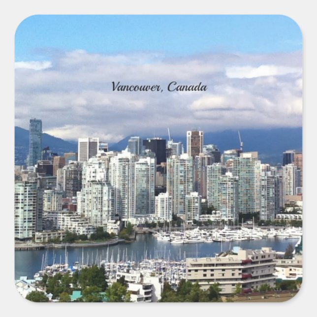 Vancouver Canada Skyline Square Sticker (Front)