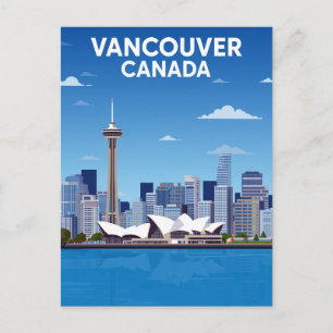 Vancouver Canada Skyline Vintage Postcard