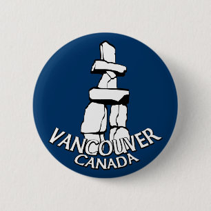 Vancouver Canada Souvenir Buttons Landmark Art
