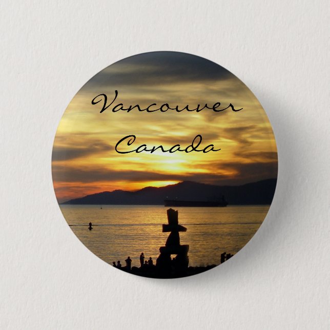 Vancouver Canada Souvenir Buttons Landmark Gifts (Front)