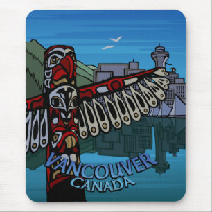 Vancouver Canada Souvenir Mouse Pad Totem Pole Art