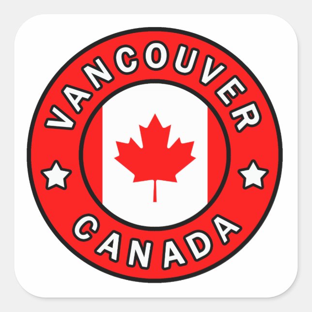 Vancouver Canada Square Sticker (Front)
